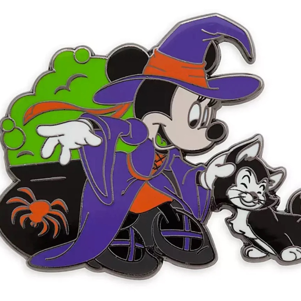 Disney Parks Minnie Mouse Halloween Witch Petting Figaro Pin